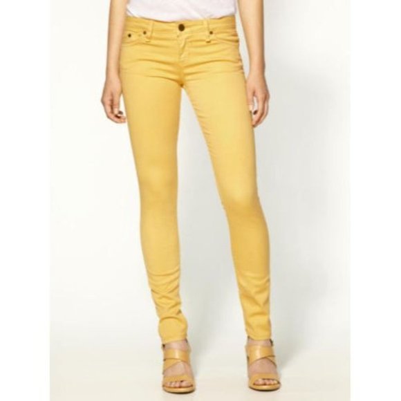 SANCTUARY  Yellow DENIM The Charmer SKINNY Jeans AGAVE Slim 28 MADE IN USA - Picture 2 of 4